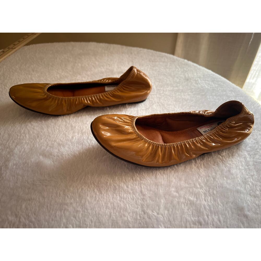 Lanvin Paris Patent Leather Elasticized Ballerina Flats Euro 37 - Picture 5 of 8